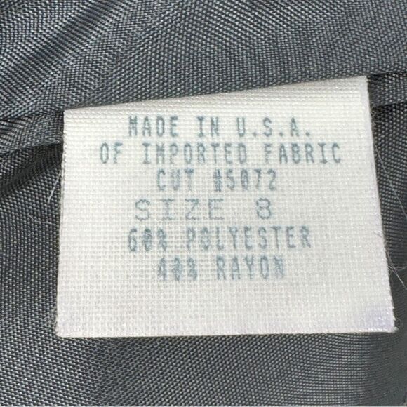 Geoffrey Beene Windowpane High Waist Cuff Hem Straight Leg Trouser Pants Grey 8 - Picture 12 of 16